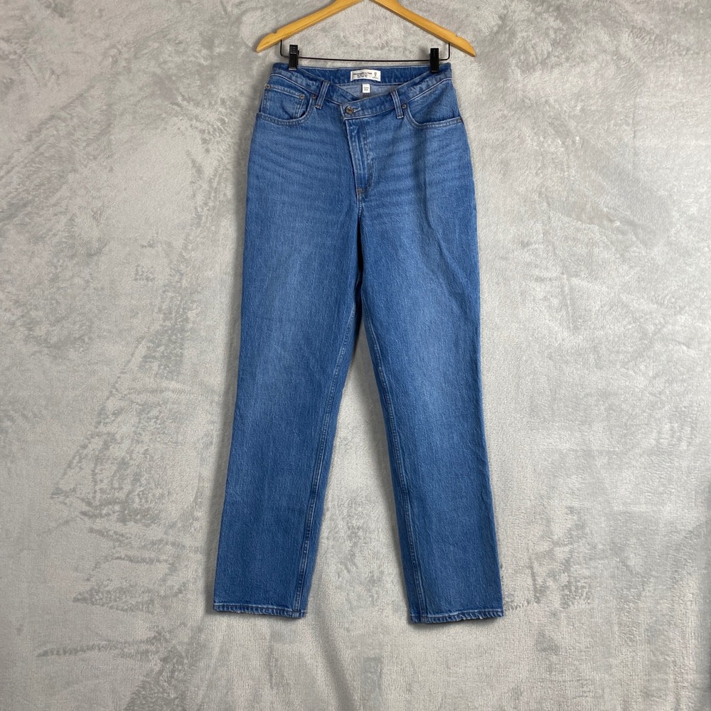 Abercrombie & Fitch Curve Love The 90s Straight Ultra High Rise Blue Jeans 29 8L